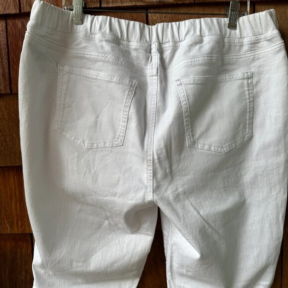EUC Eileen Fisher White Denim Elastic Waist Pull On Jeans in Women's X-Large - Picture 4 of 7